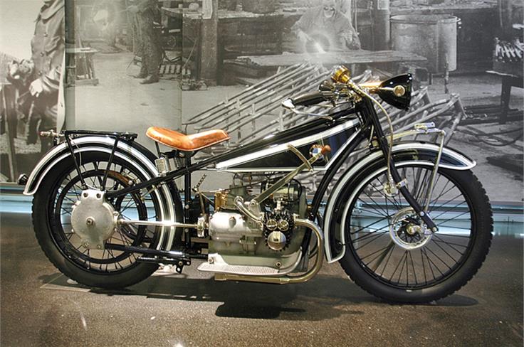 You can see where BMW Motorrad's boxer engine, shaft drive legacy comes from. This is the BMW R32 made from 1923-26.